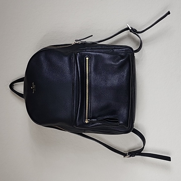 Kate Spade Black Leather Full Size Backpack - Picture 3 of 9